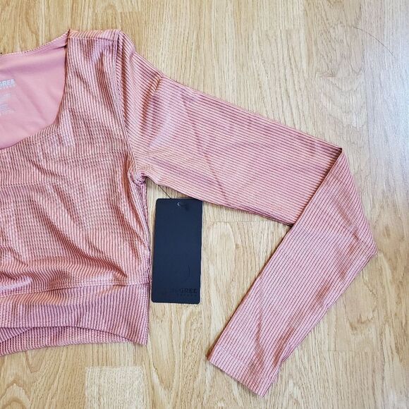 90 Degree by Reflex: Rib Twist Cropped Long Sleeve Workout Top - size XS - Picture 5 of 12